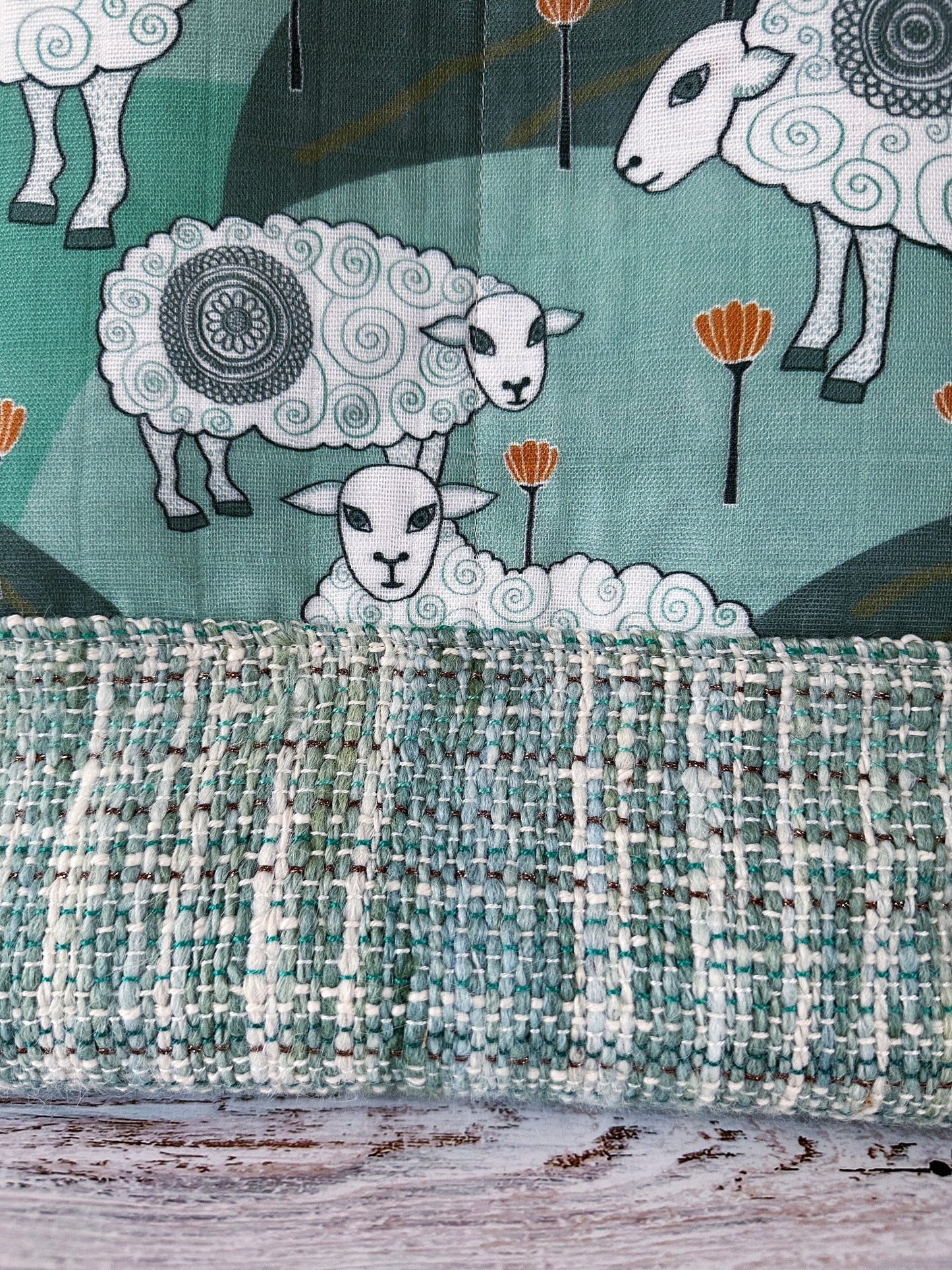 Sweet Sheep with Handwoven Wool Extra Large Tote