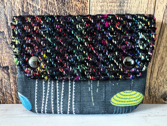 Rainbow Jellyfish & Woven Wool Simple Card Wallet