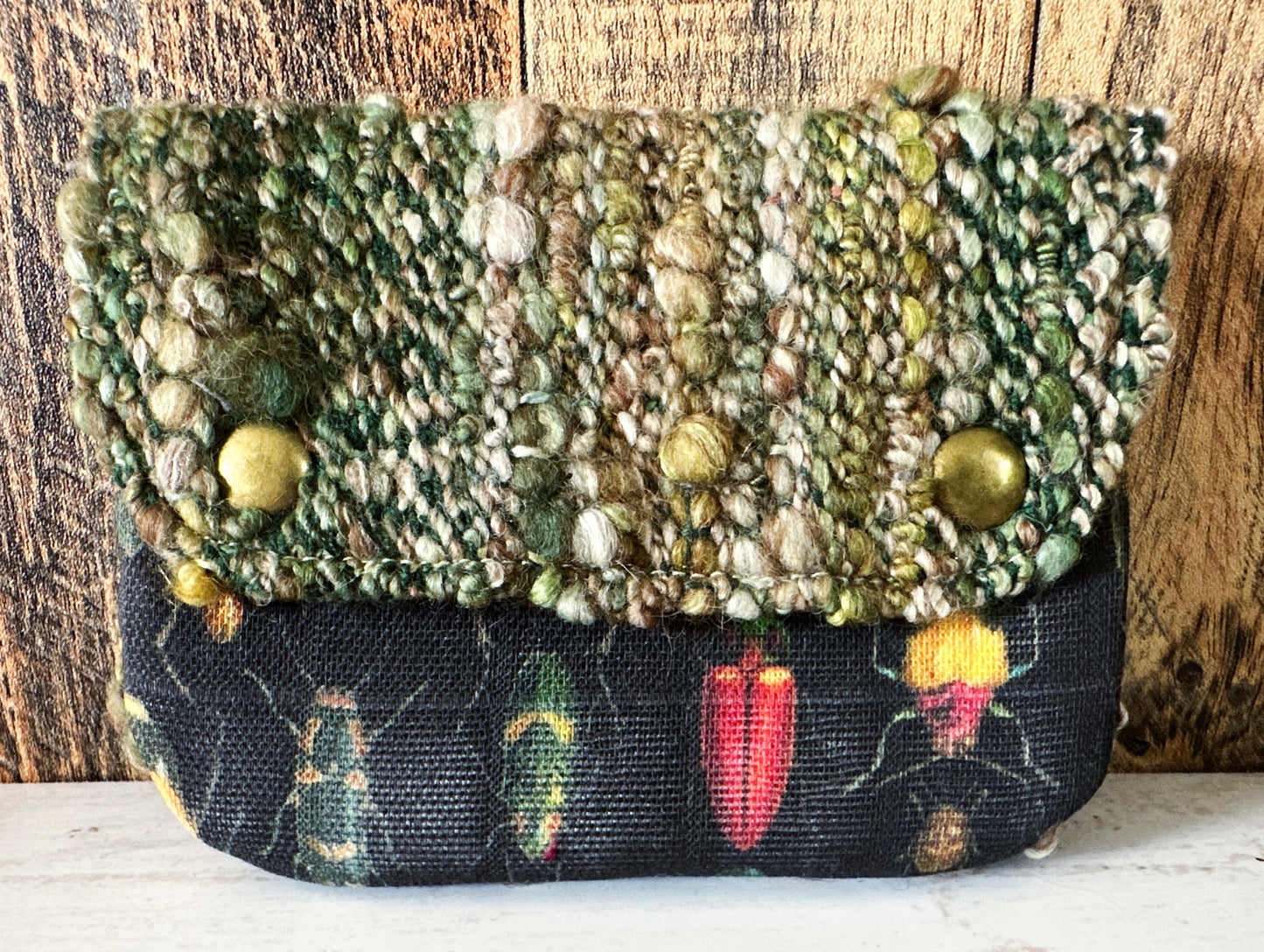 Rainbow of Scarabs & Woven Wool Simple Card Wallet