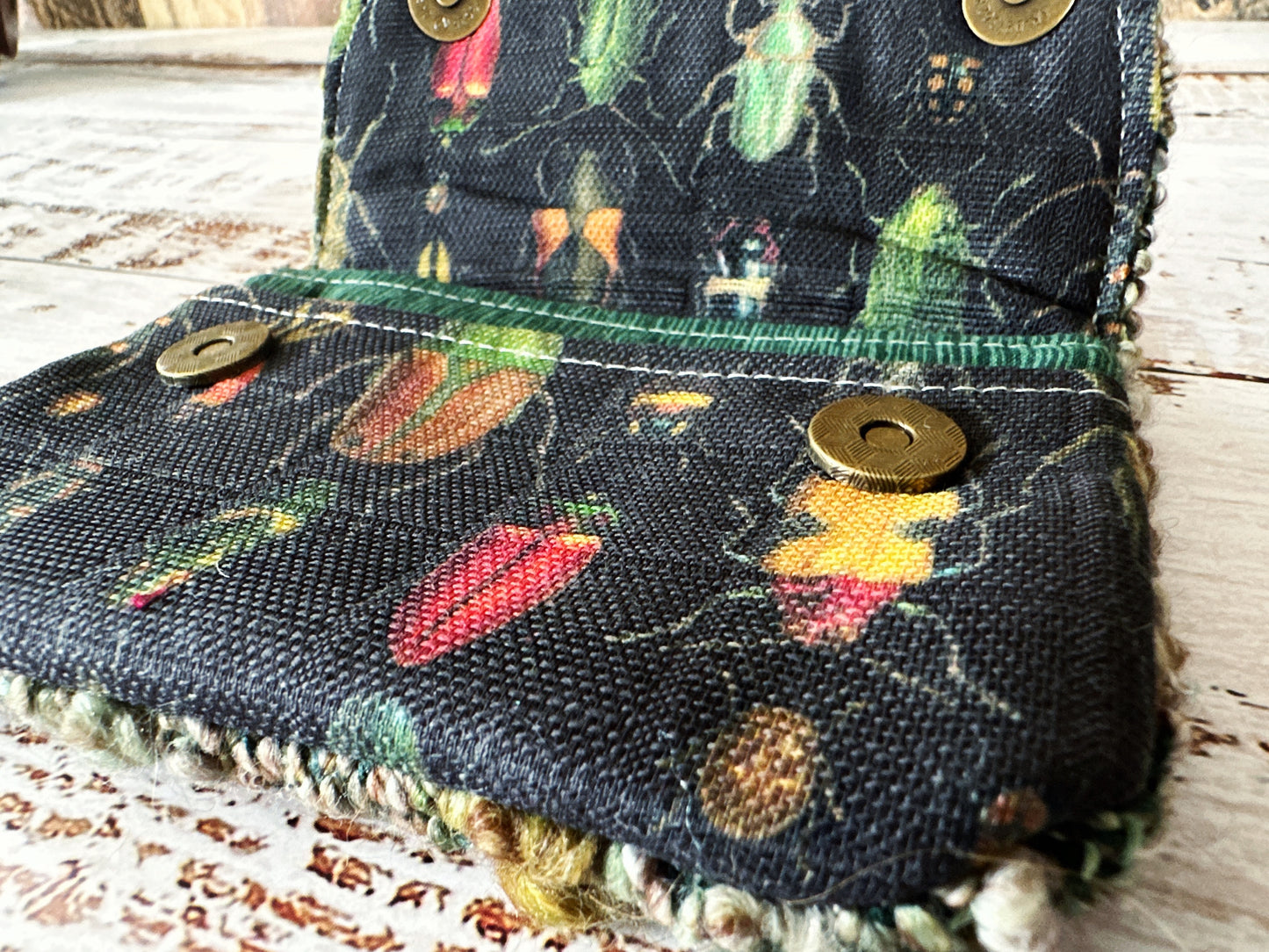 Rainbow of Scarabs & Woven Wool Simple Card Wallet