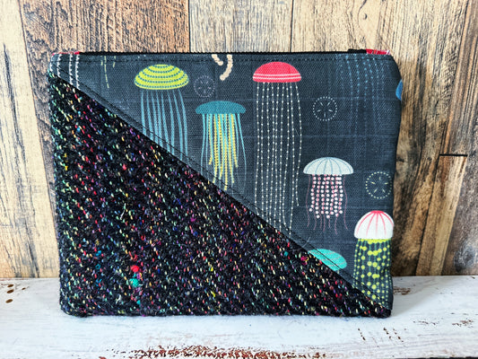 Rainbow Jellyfish with Handwoven Wool Grab and Go Zipper Bag