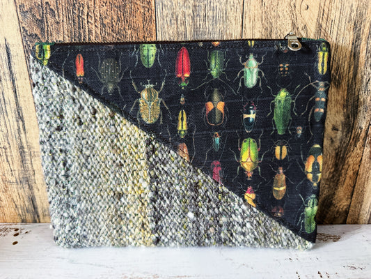 Rainbow of Scarabs with Handwoven Wool Grab and Go Zipper Bag