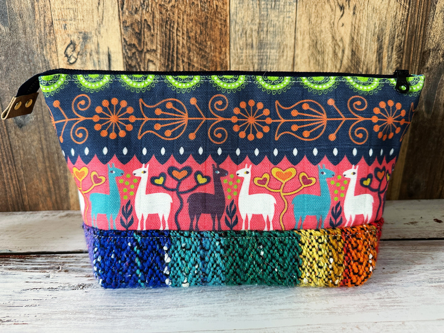 Llama Parade & Handwoven Wool Medium Open Wide Bag