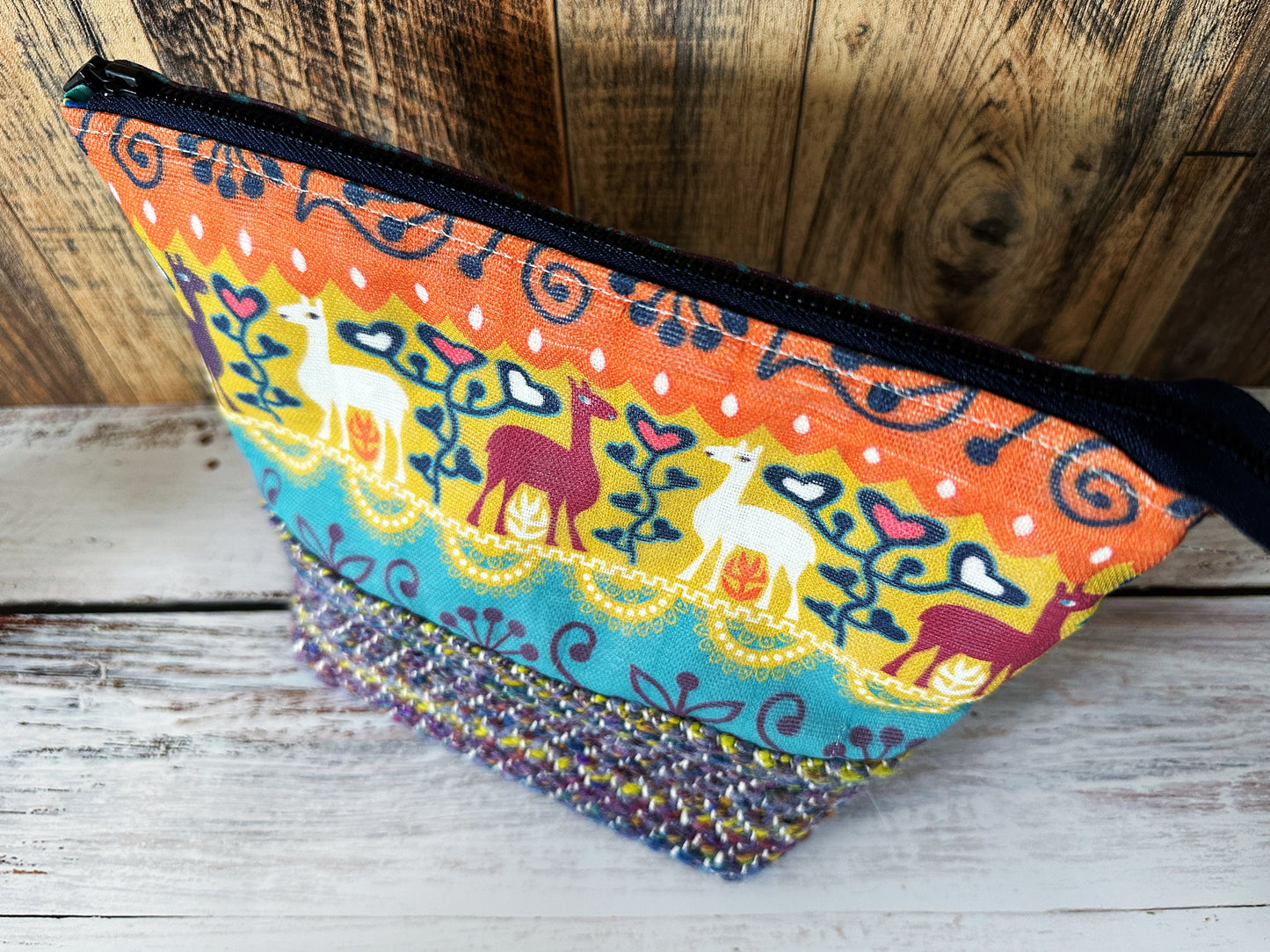 Llama Parade & Handwoven Wool Small Open Wide Bag