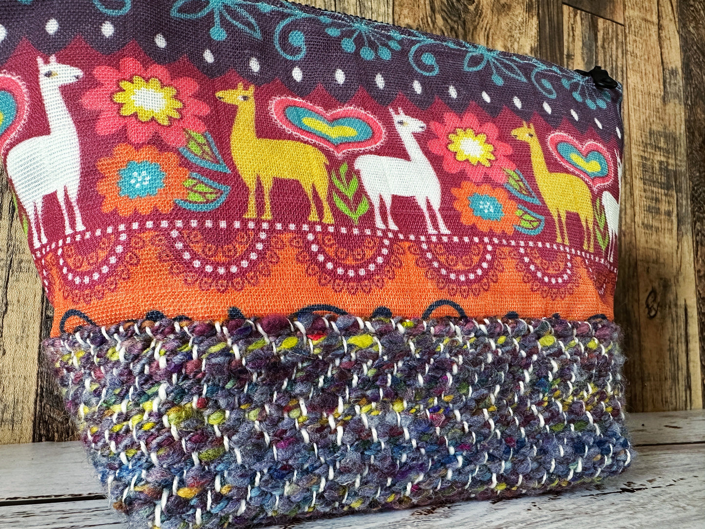 Llama Parade & Handwoven Wool Small Open Wide Bag