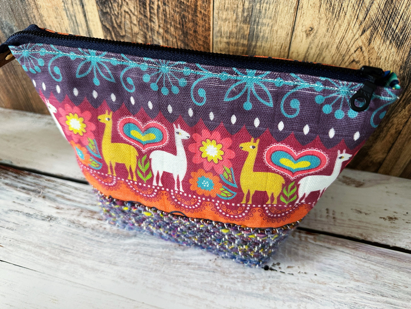 Llama Parade & Handwoven Wool Small Open Wide Bag