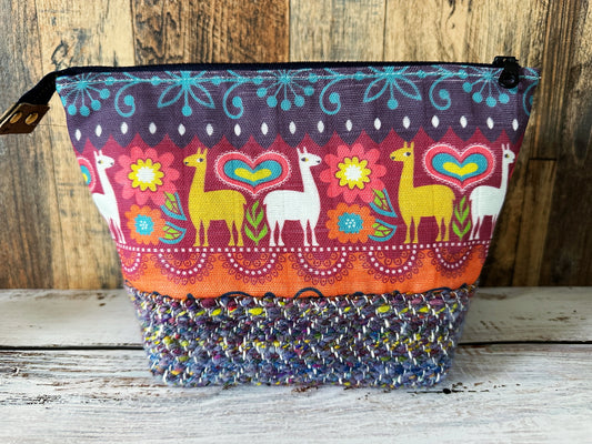 Llama Parade & Handwoven Wool Small Open Wide Bag