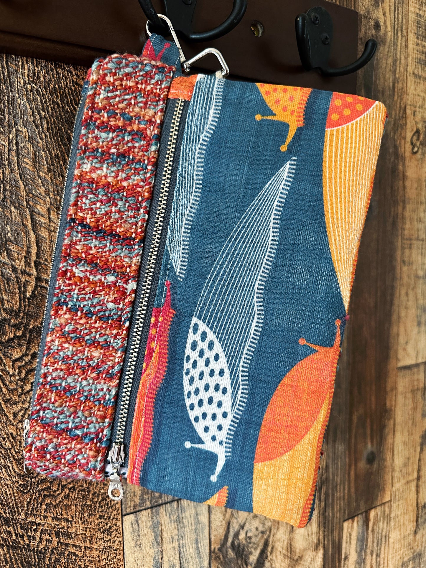 Slug Parade & Handwoven Wool Double Zipper Clutch, Perfect for E Readers
