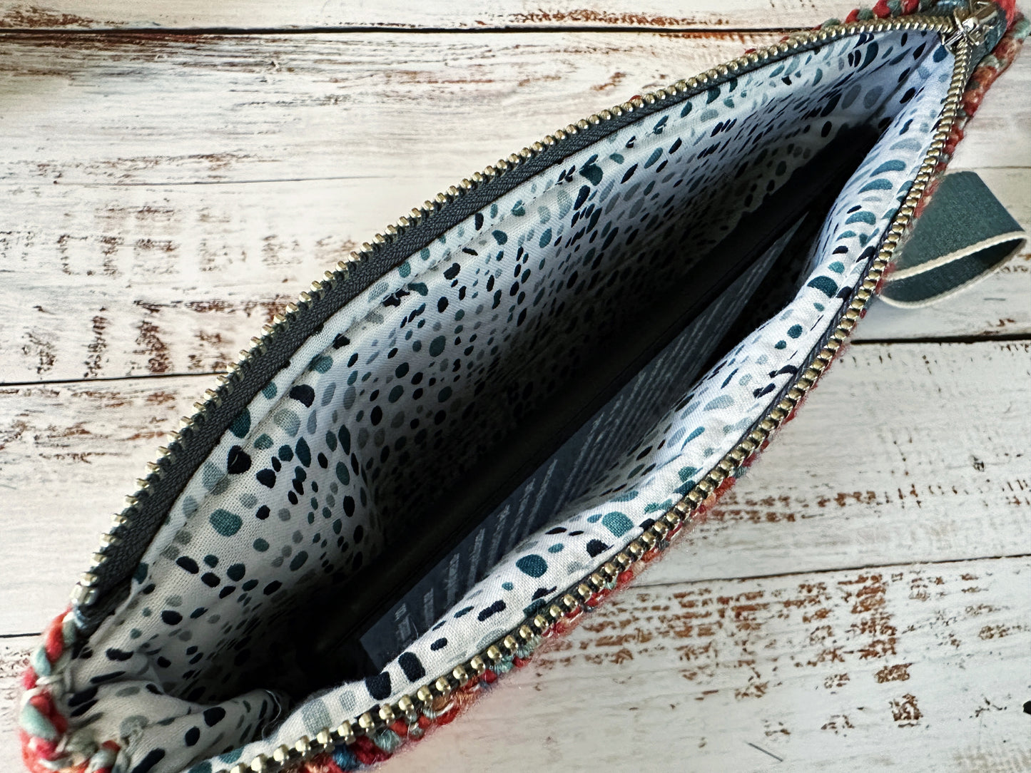 Slug Parade & Handwoven Wool Double Zipper Clutch, Perfect for E Readers