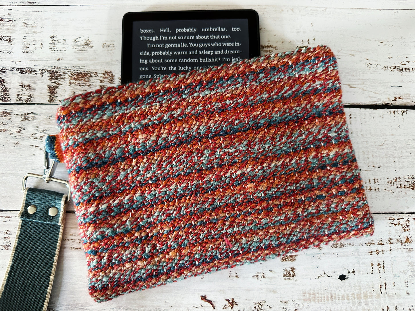 Slug Parade & Handwoven Wool Double Zipper Clutch, Perfect for E Readers