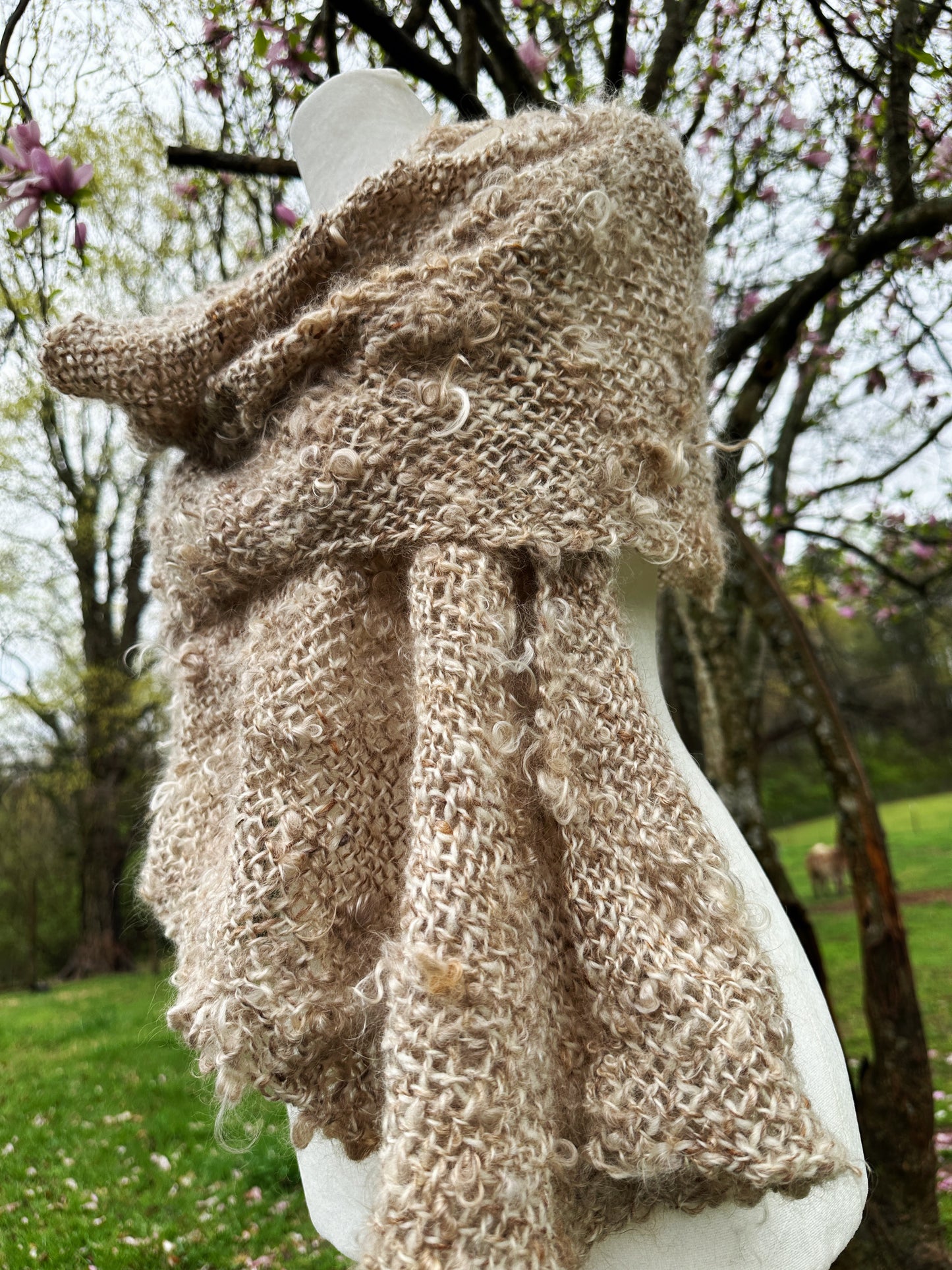 One Forgets to Savor the Familiar ~ Handspun & Handwoven Shawl