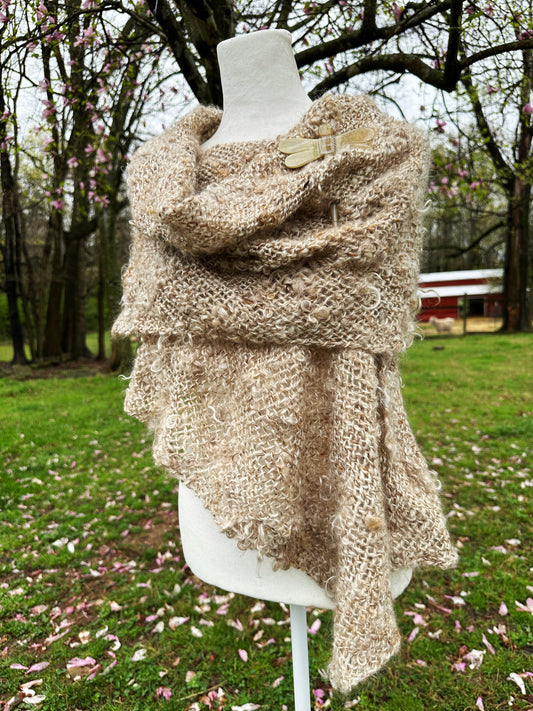 One Forgets to Savor the Familiar ~ Handspun & Handwoven Shawl
