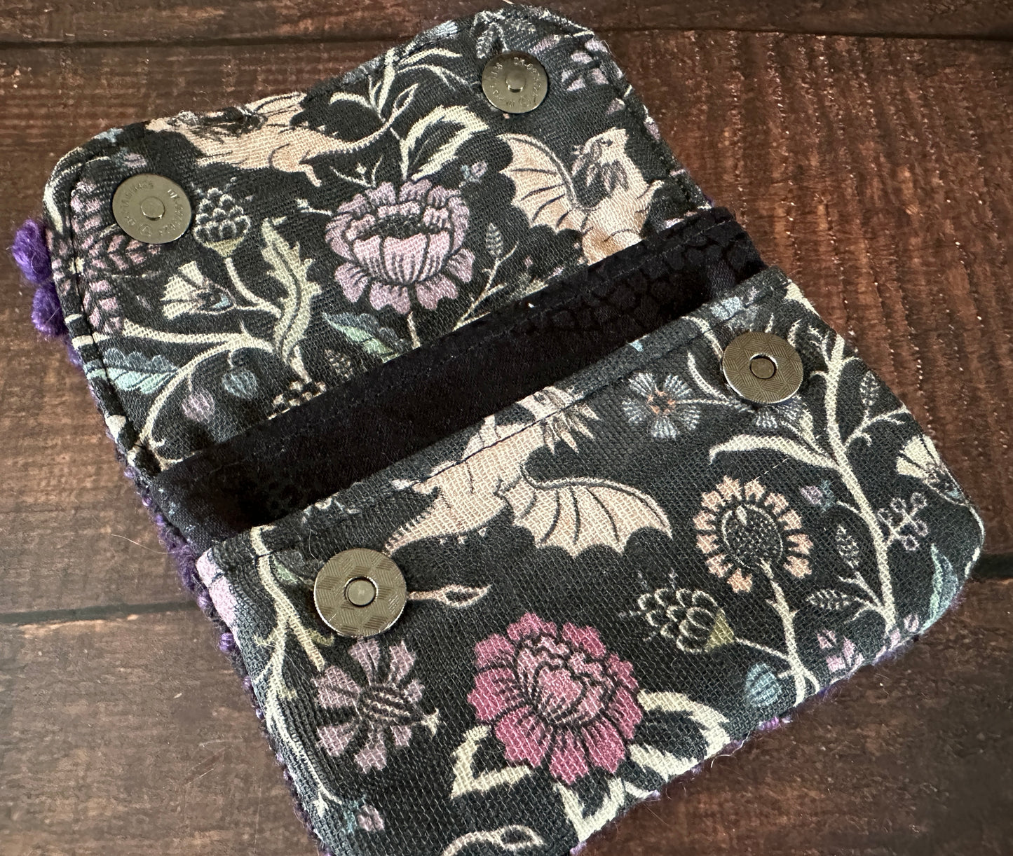 Pollinator Dragons Handwoven Wool Simple Card Wallet