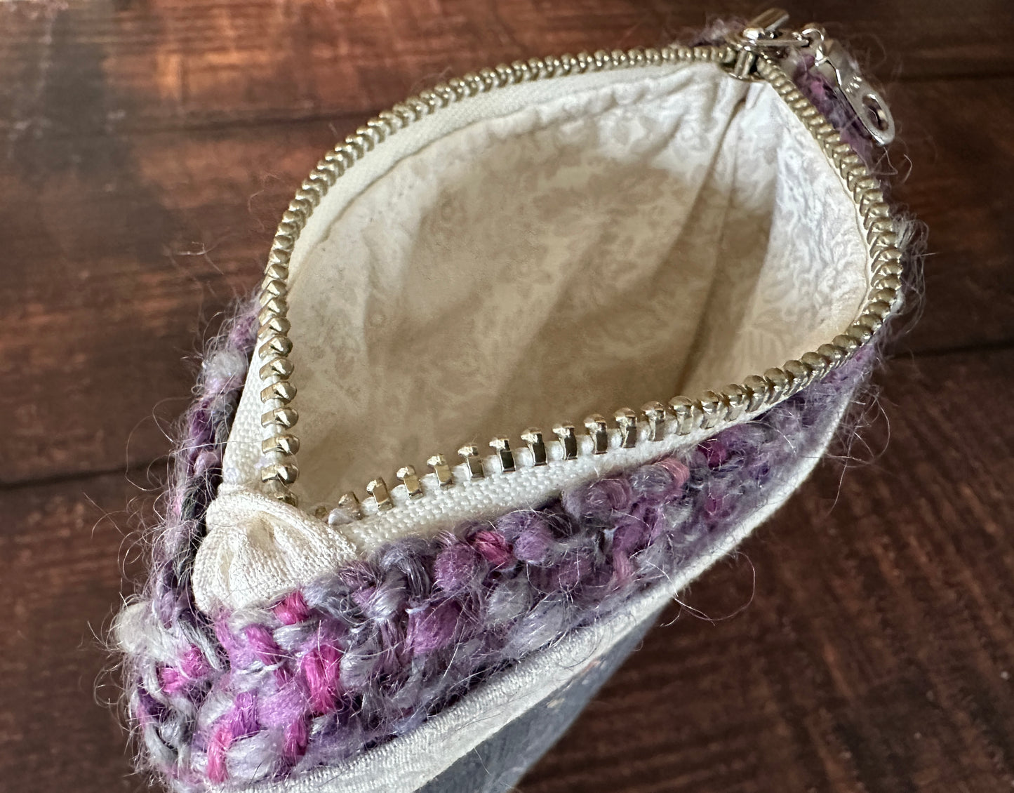 Dolphins and Whales Handwoven Wool Simple Zipper Wallet