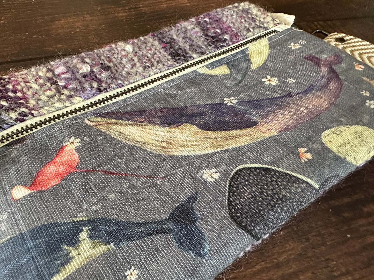 Dolphins and Whales Zipper Clutch~ Perfect for E-Readers