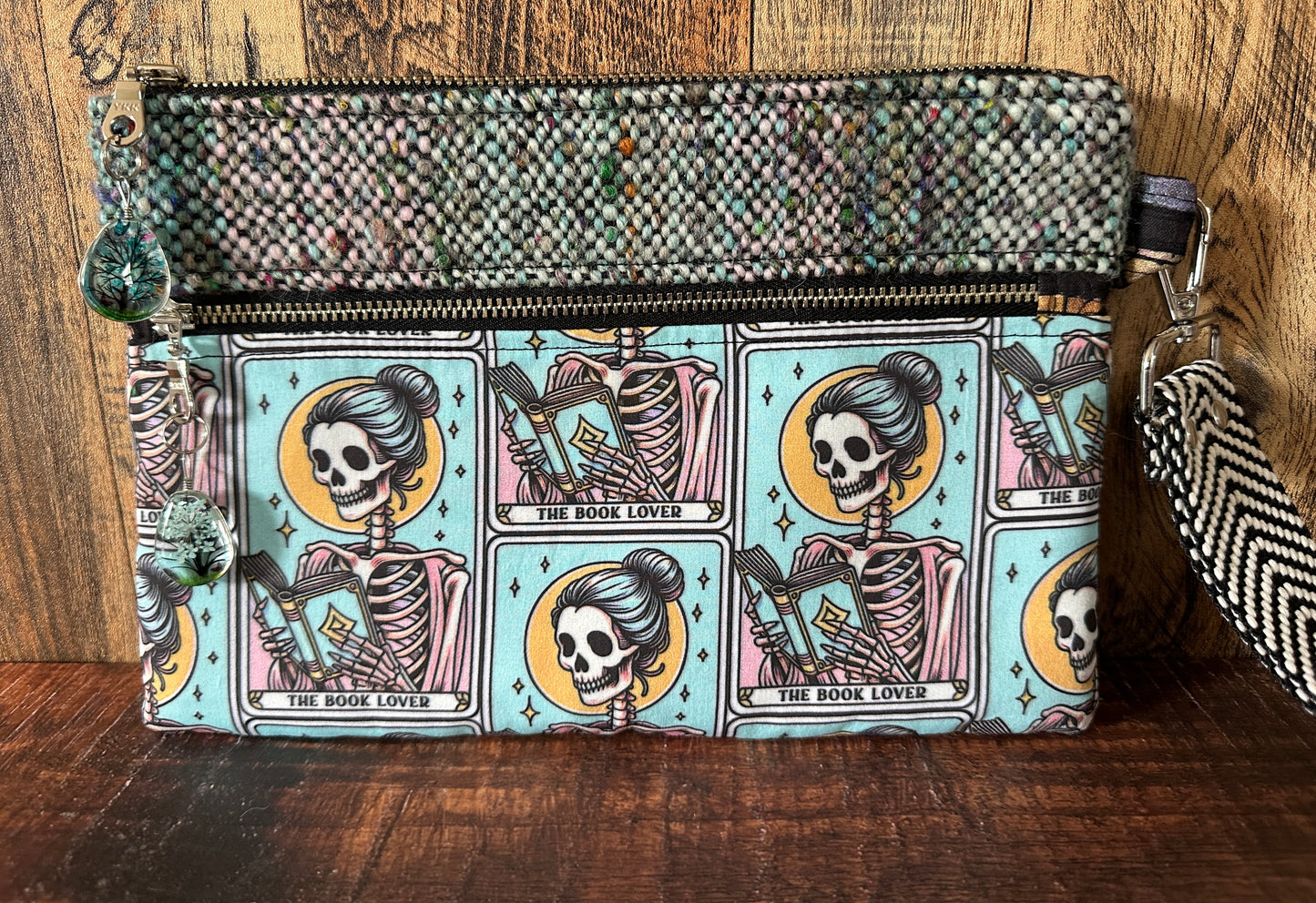 The Book Lover Tarot Double Zipper Clutch~ Perfect for E-Readers