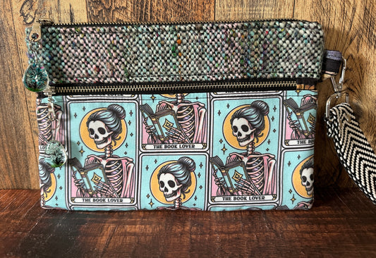 The Book Lover Tarot Double Zipper Clutch~ Perfect for E-Readers