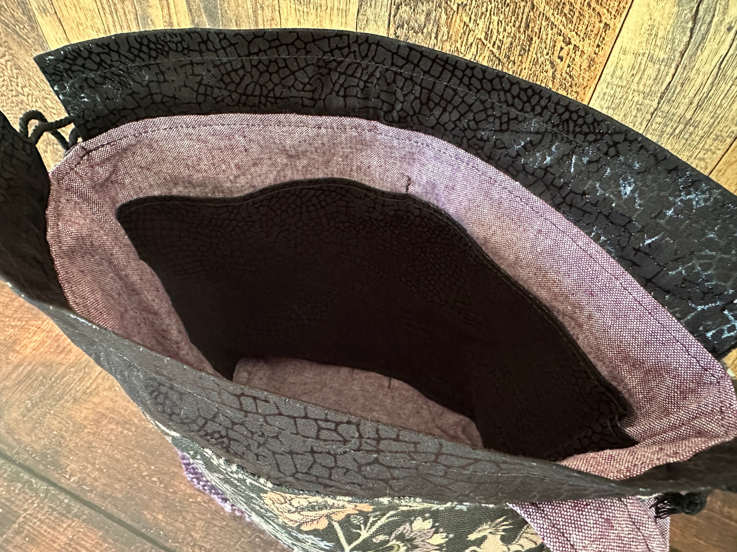 Pollinator Dragons and Handwoven Wool Medium Project Bag