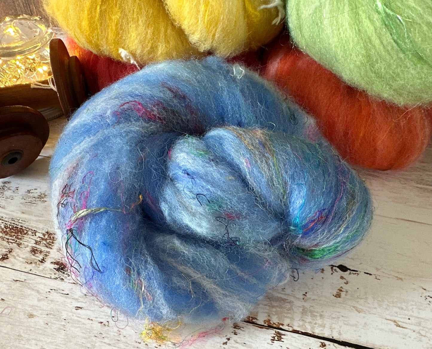 Boxed Set Rainbow of Shetland and Alpaca Mini Art Batt for Spinning or Felting ~ Pride