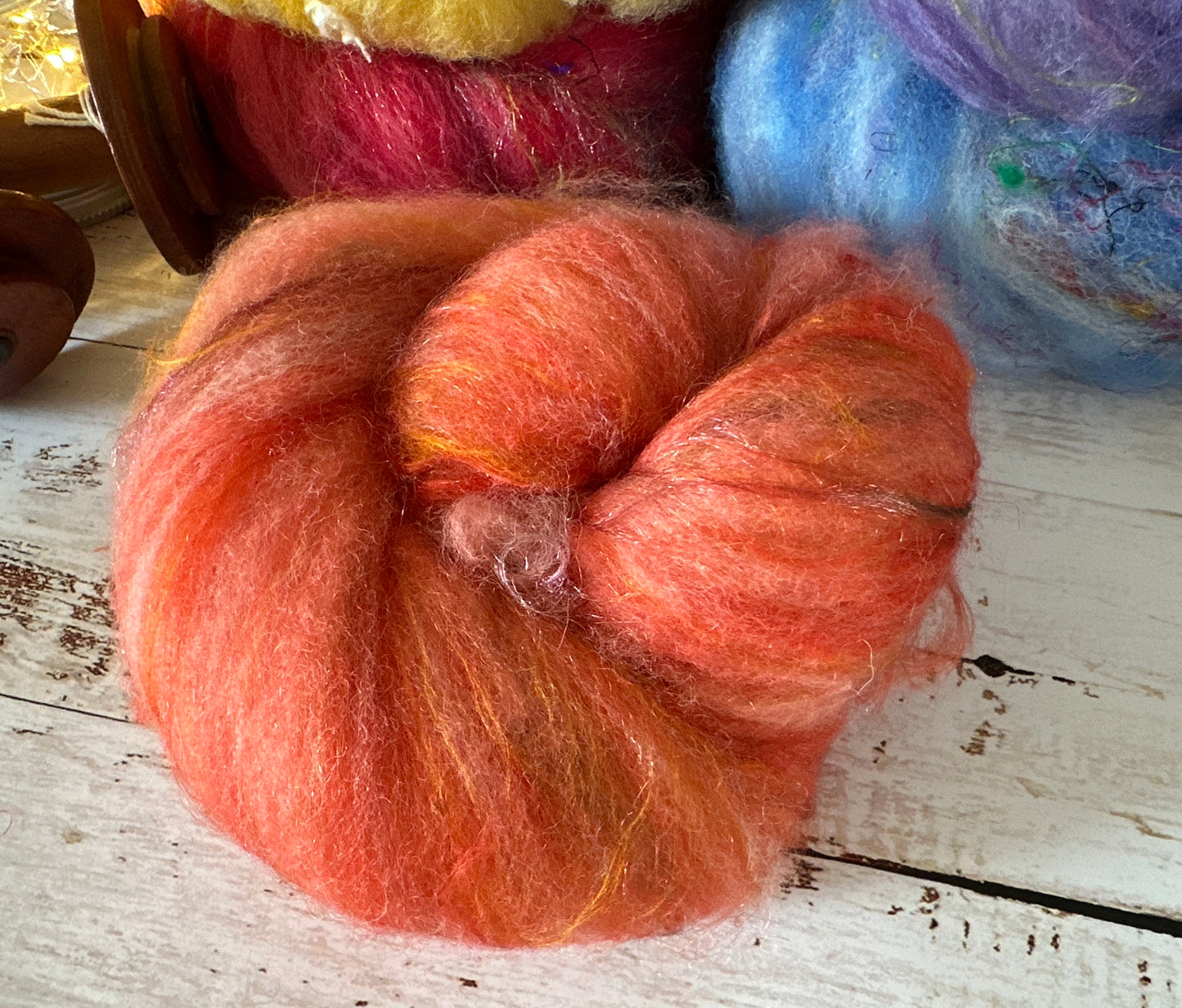 Boxed Set Rainbow of Shetland and Alpaca Mini Art Batt for Spinning or Felting ~ Pride