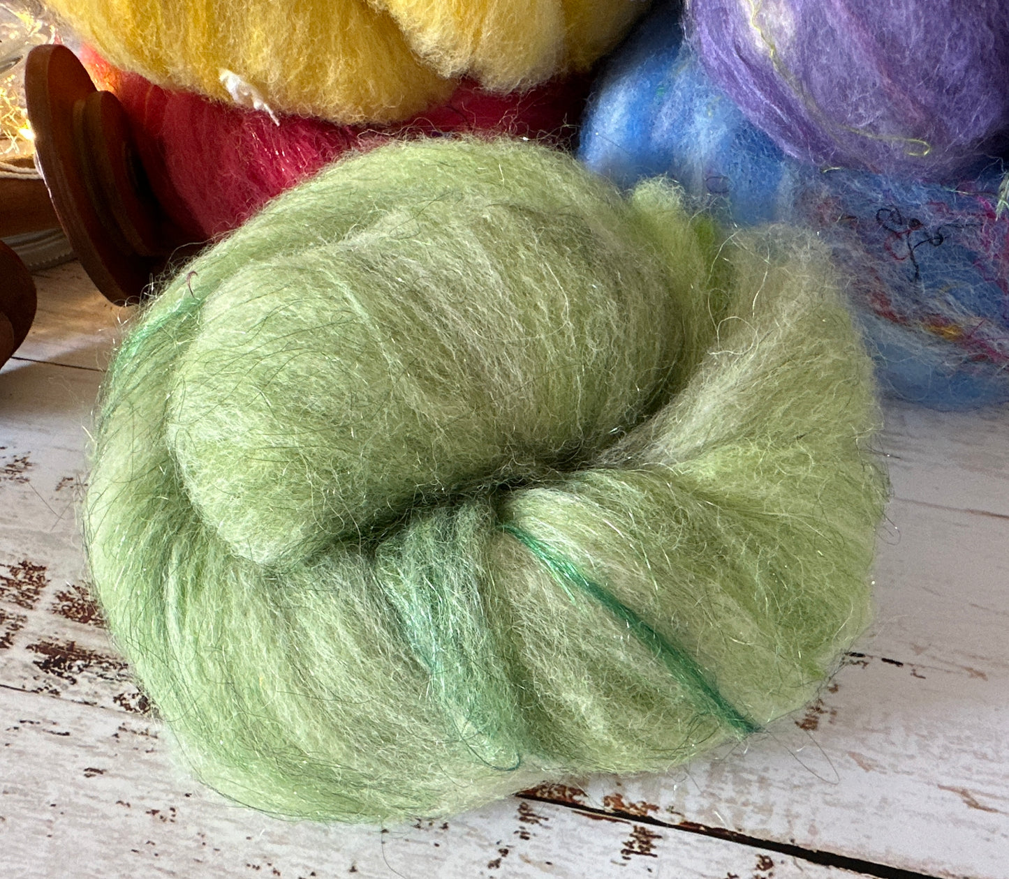 Boxed Set Rainbow of Shetland and Alpaca Mini Art Batt for Spinning or Felting ~ Pride
