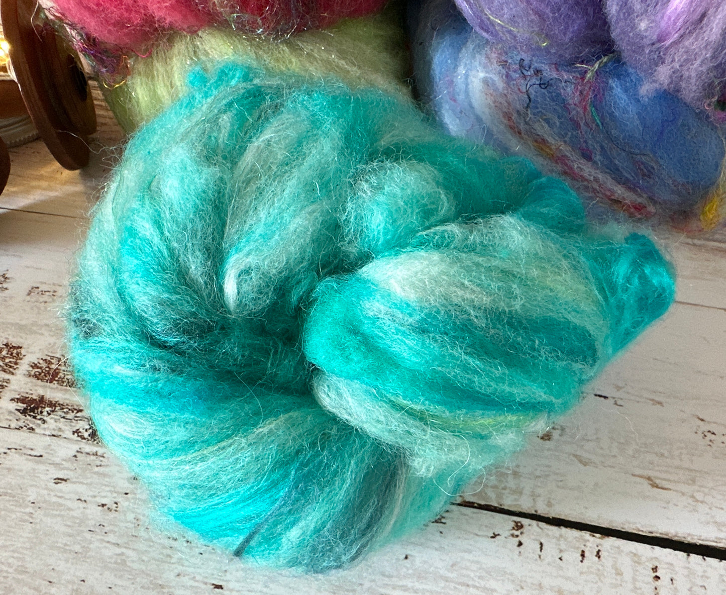 Boxed Set Rainbow of Shetland and Alpaca Mini Art Batt for Spinning or Felting ~ Pride
