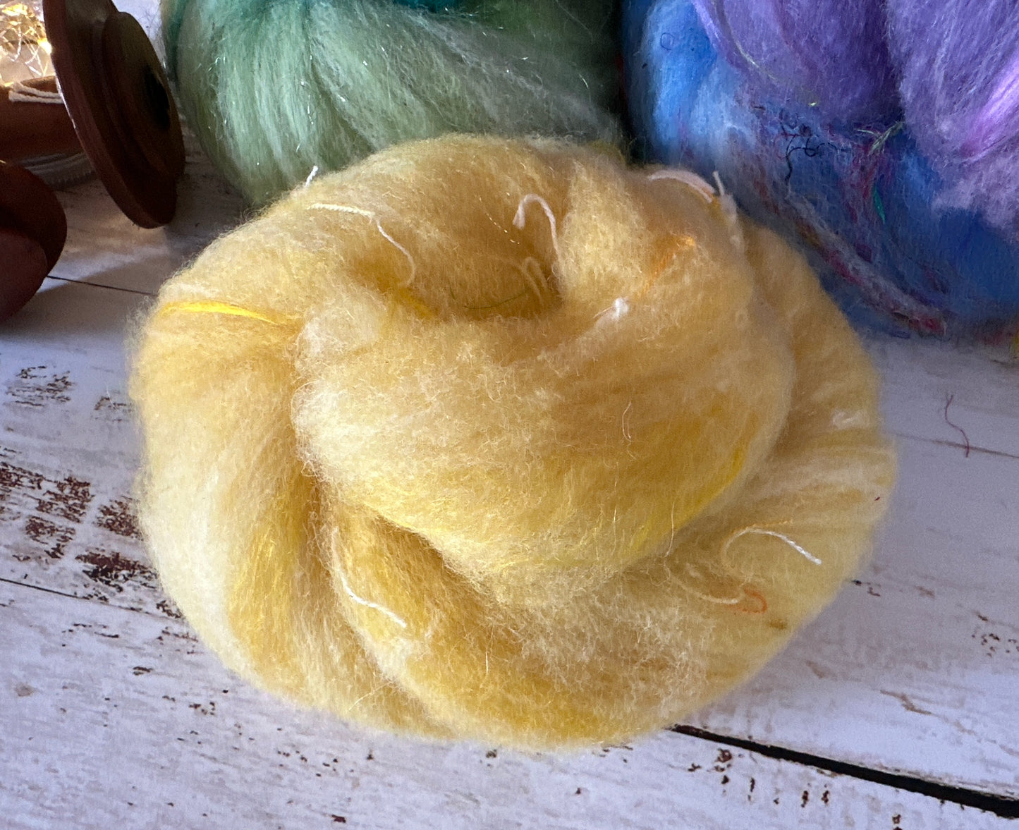 Boxed Set Rainbow of Shetland and Alpaca Mini Art Batt for Spinning or Felting ~ Pride