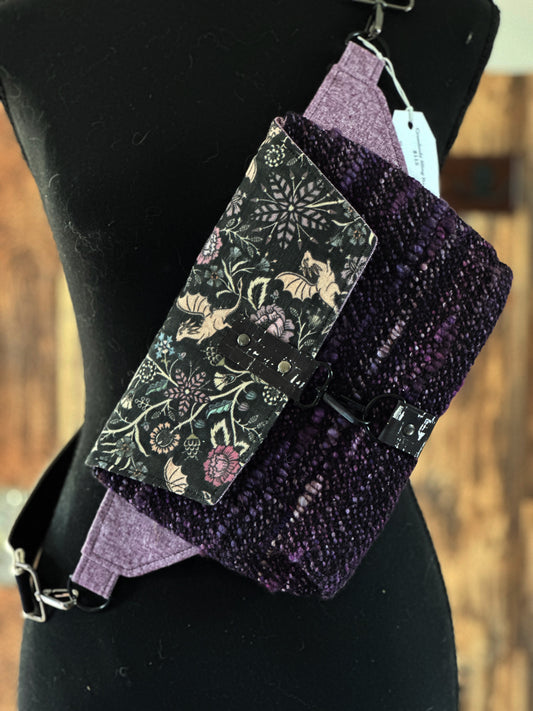 Pollinator Dragon and Woven Wool Crossbody Sling Bag