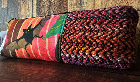 Haunted Pumpkin Patch and Woven Wool Long and Lean Zipper Bag