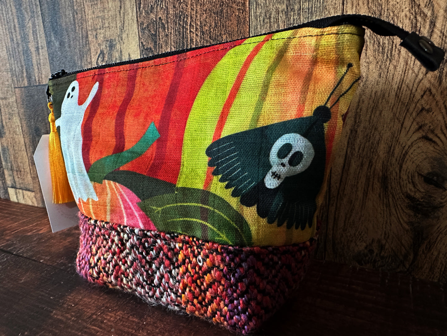 Haunted Pumpkin Patch and Woven Wool Small Open Wide Bag