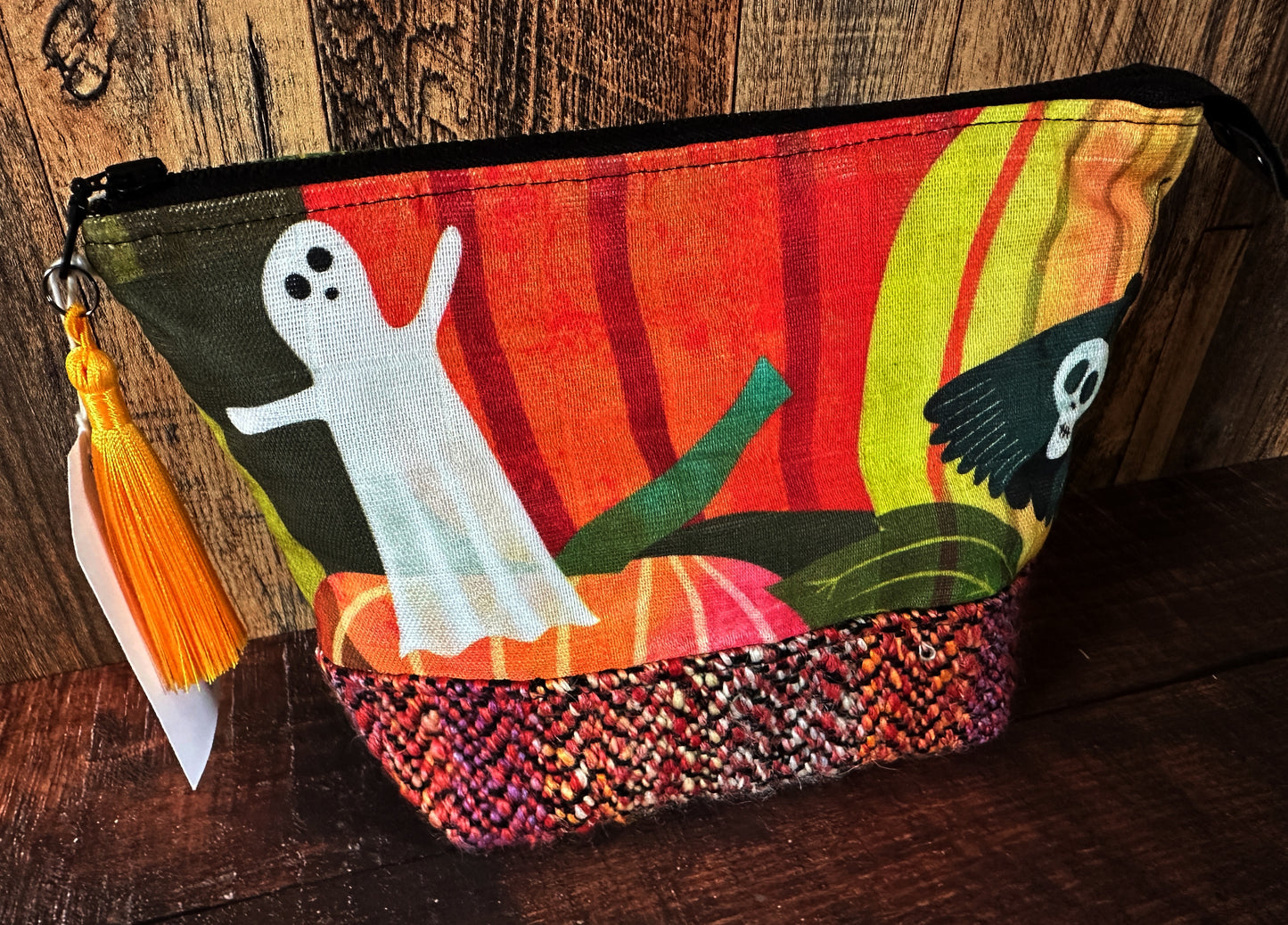 Haunted Pumpkin Patch and Woven Wool Small Open Wide Bag