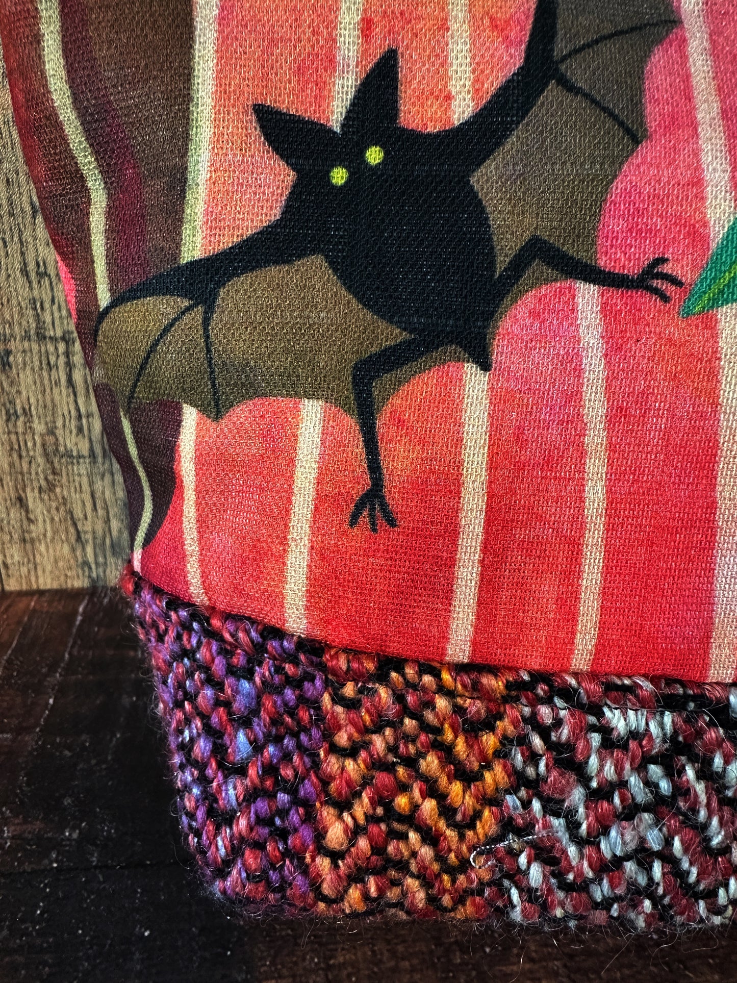 Haunted Pumpkin Patch and Woven Wool Small Open Wide Bag