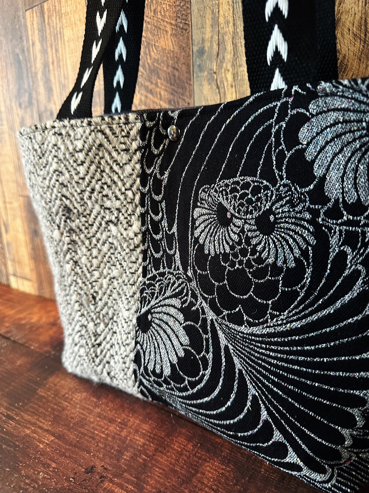 Silver Owls and Handwoven Wool Med Tote
