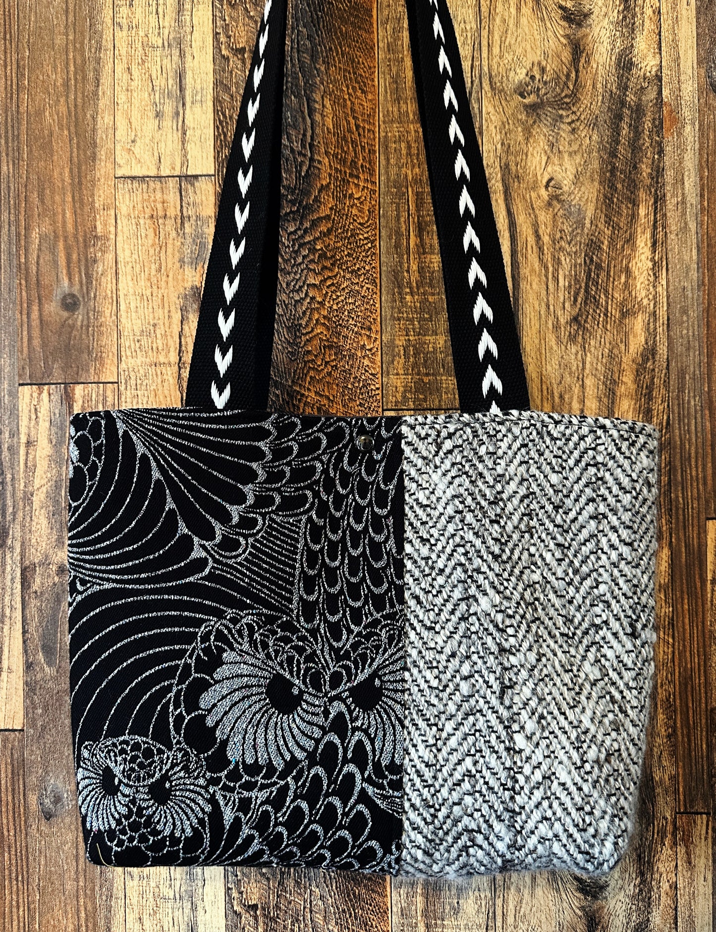 Silver Owls and Handwoven Wool Med Tote