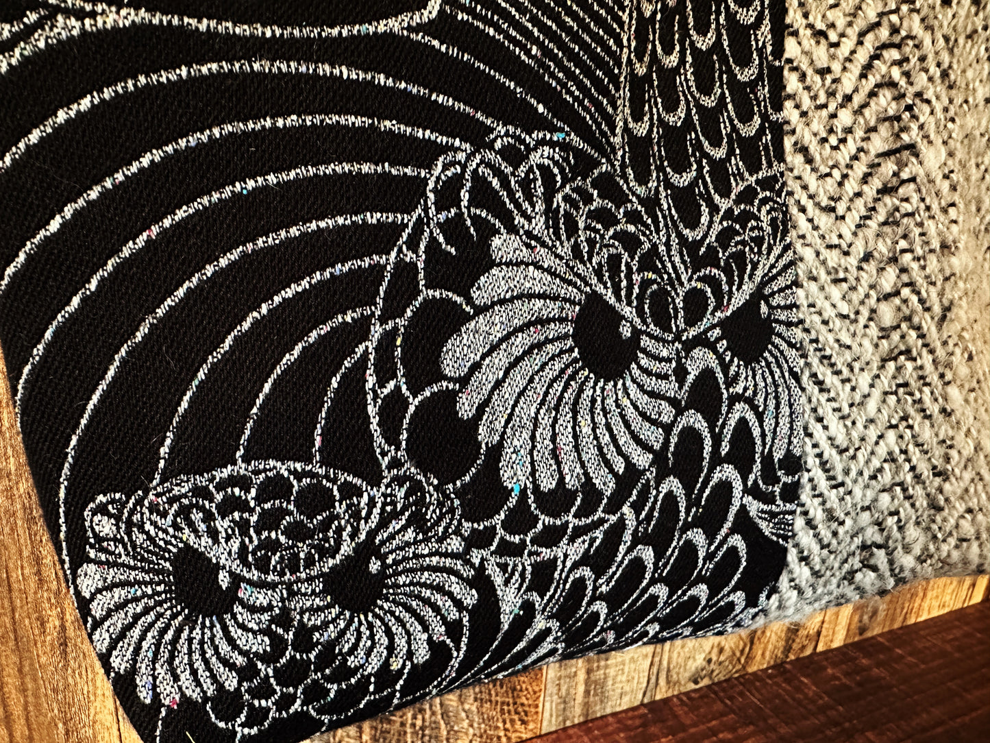 Silver Owls and Handwoven Wool Med Tote