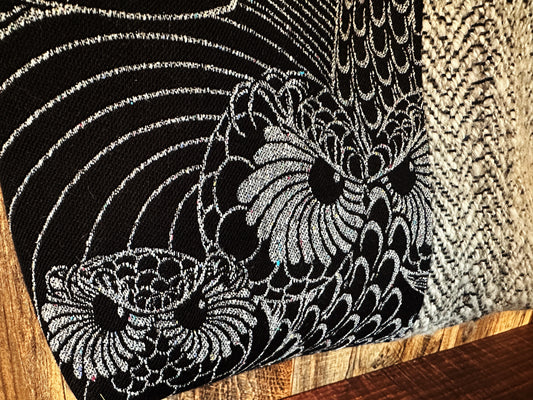 Silver Owls and Handwoven Wool Med Tote