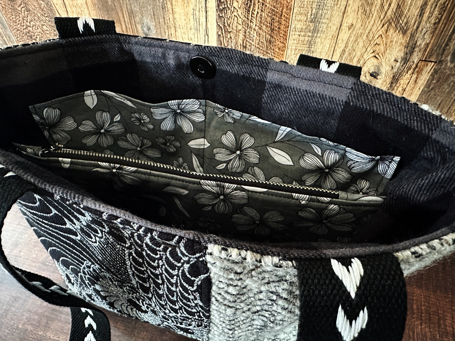 Silver Owls and Handwoven Wool Med Tote