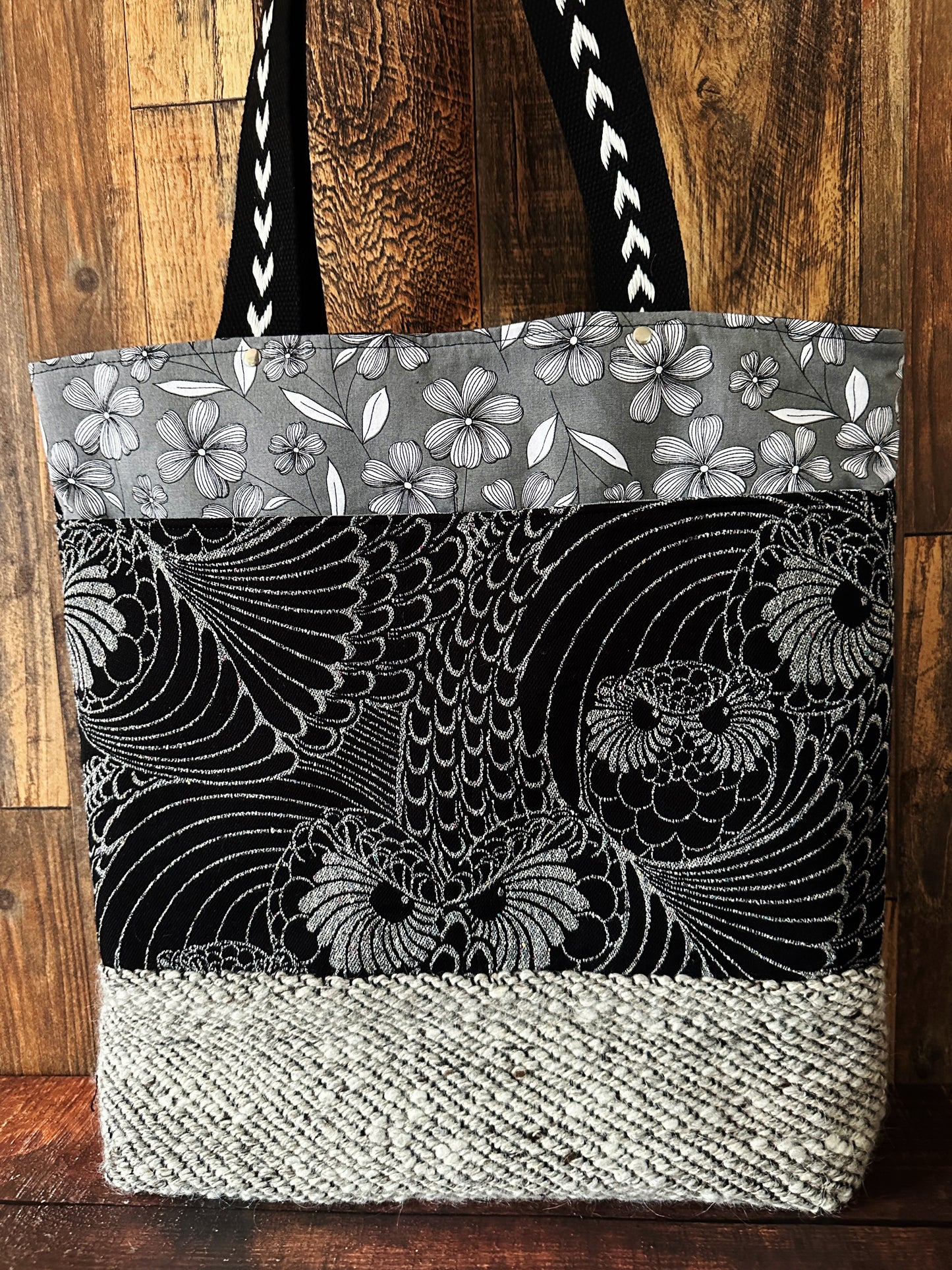 Silver Owls & Handwoven Wool Extra Large Tote