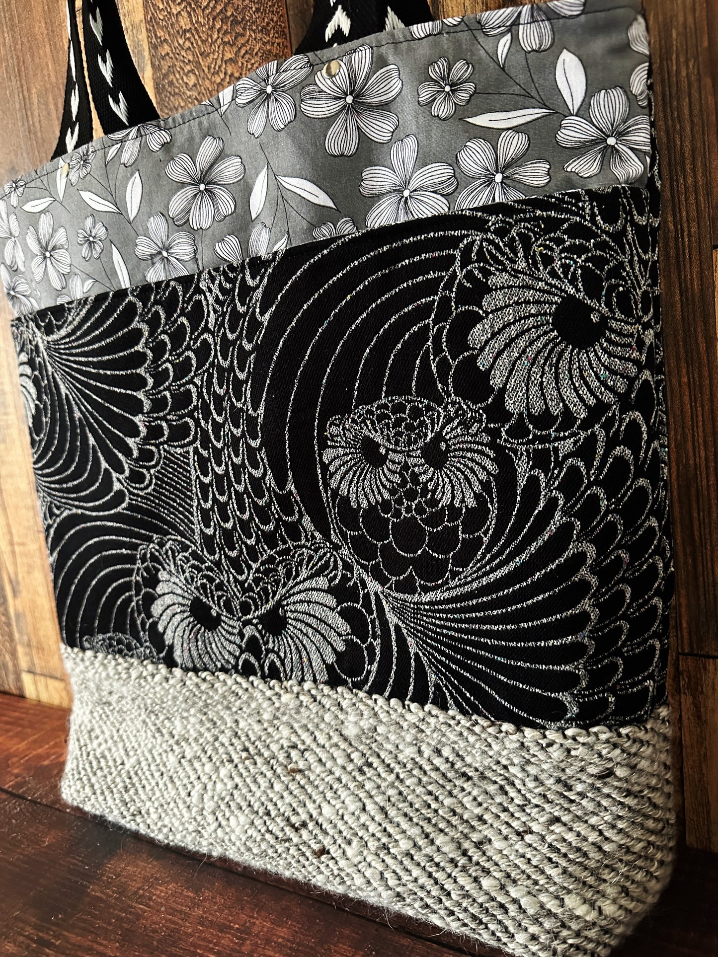 Silver Owls & Handwoven Wool Extra Large Tote