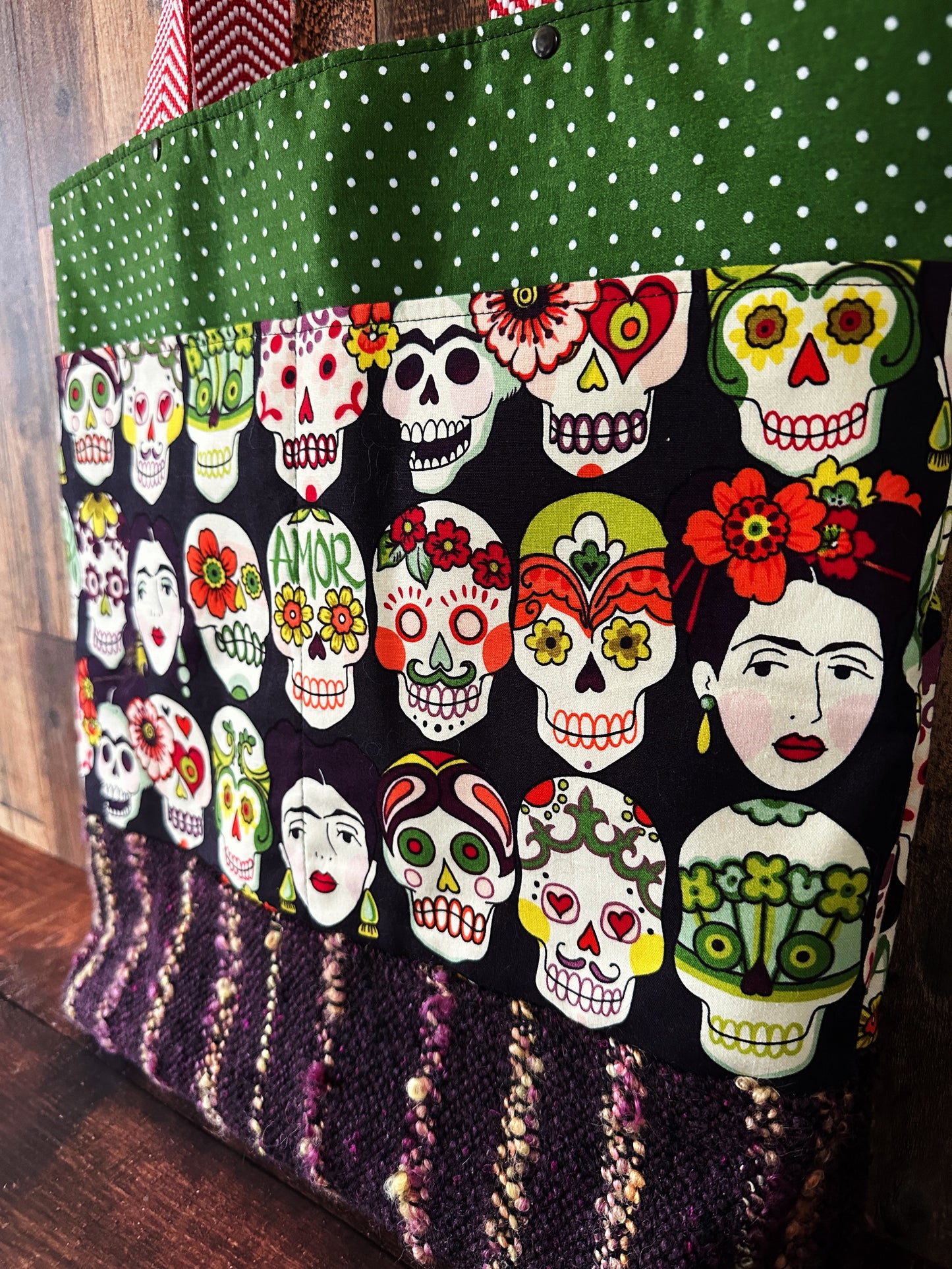 Frida and Calavera & Handwoven Wool Extra Large Tote