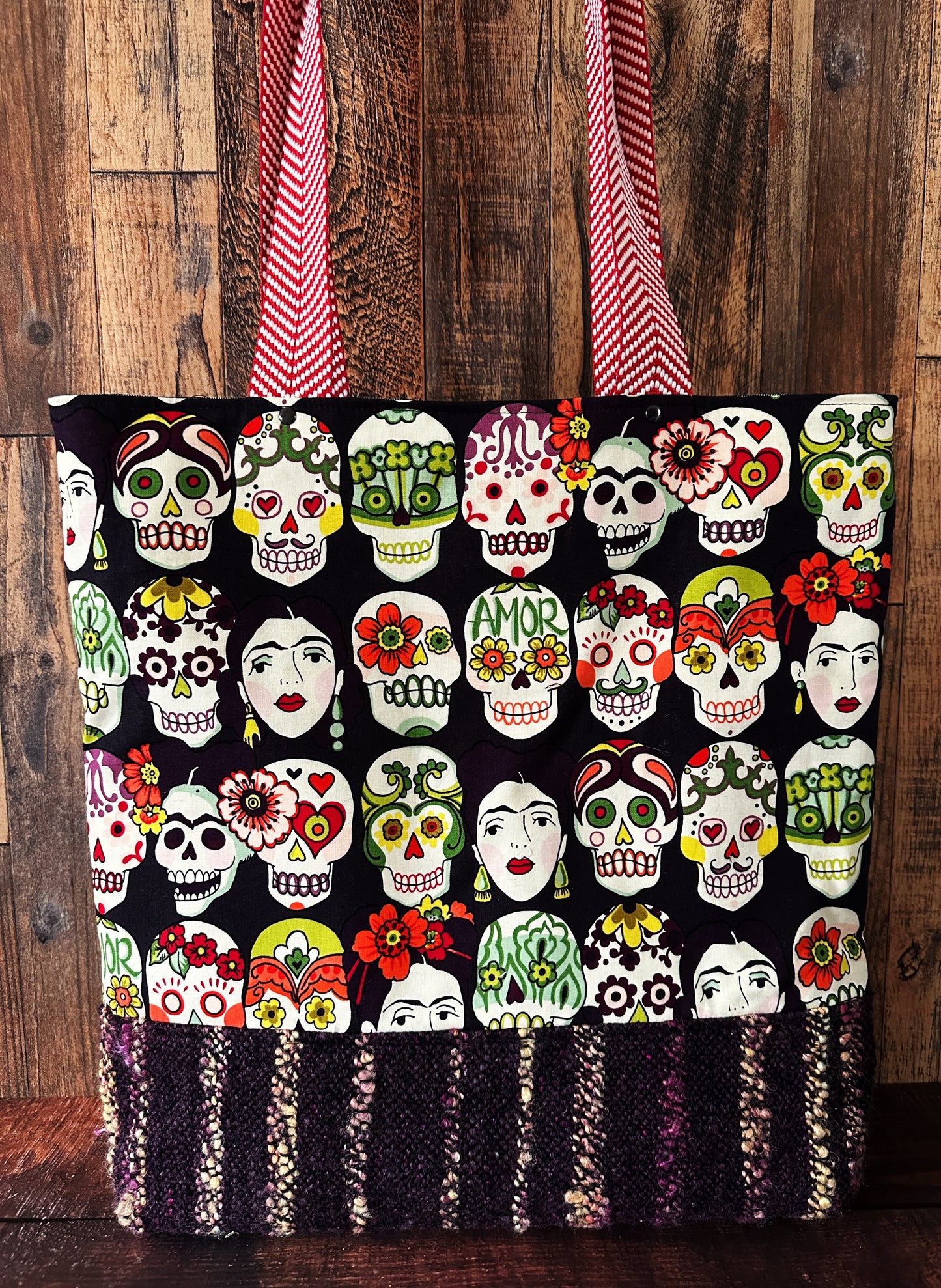 Frida and Calavera & Handwoven Wool Extra Large Tote