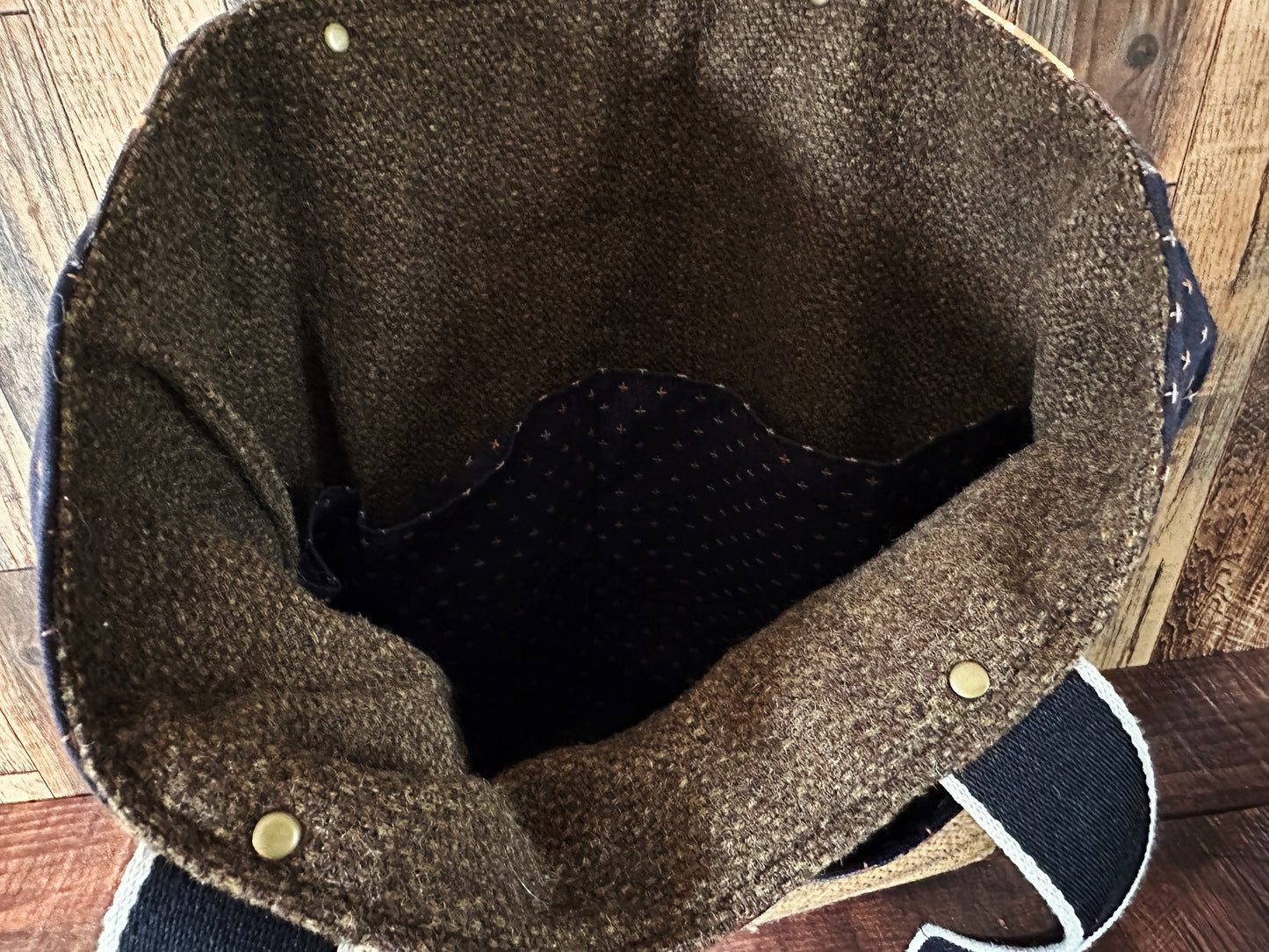 Golden Owls & Handwoven Wool Extra Large Tote