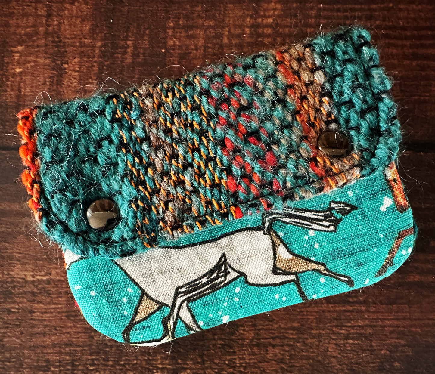 Wild Horses & Woven Wool Simple Card Wallet