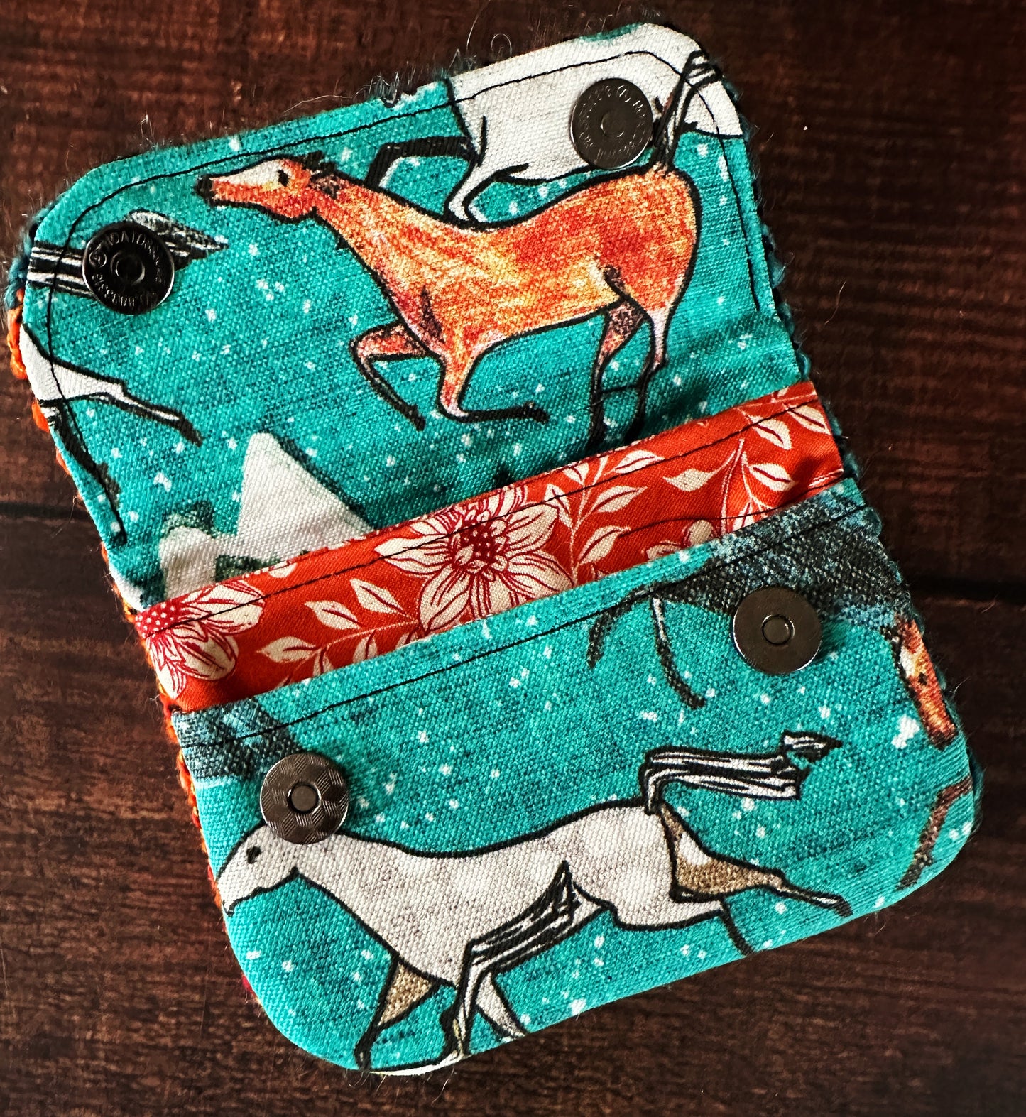 Wild Horses & Woven Wool Simple Card Wallet