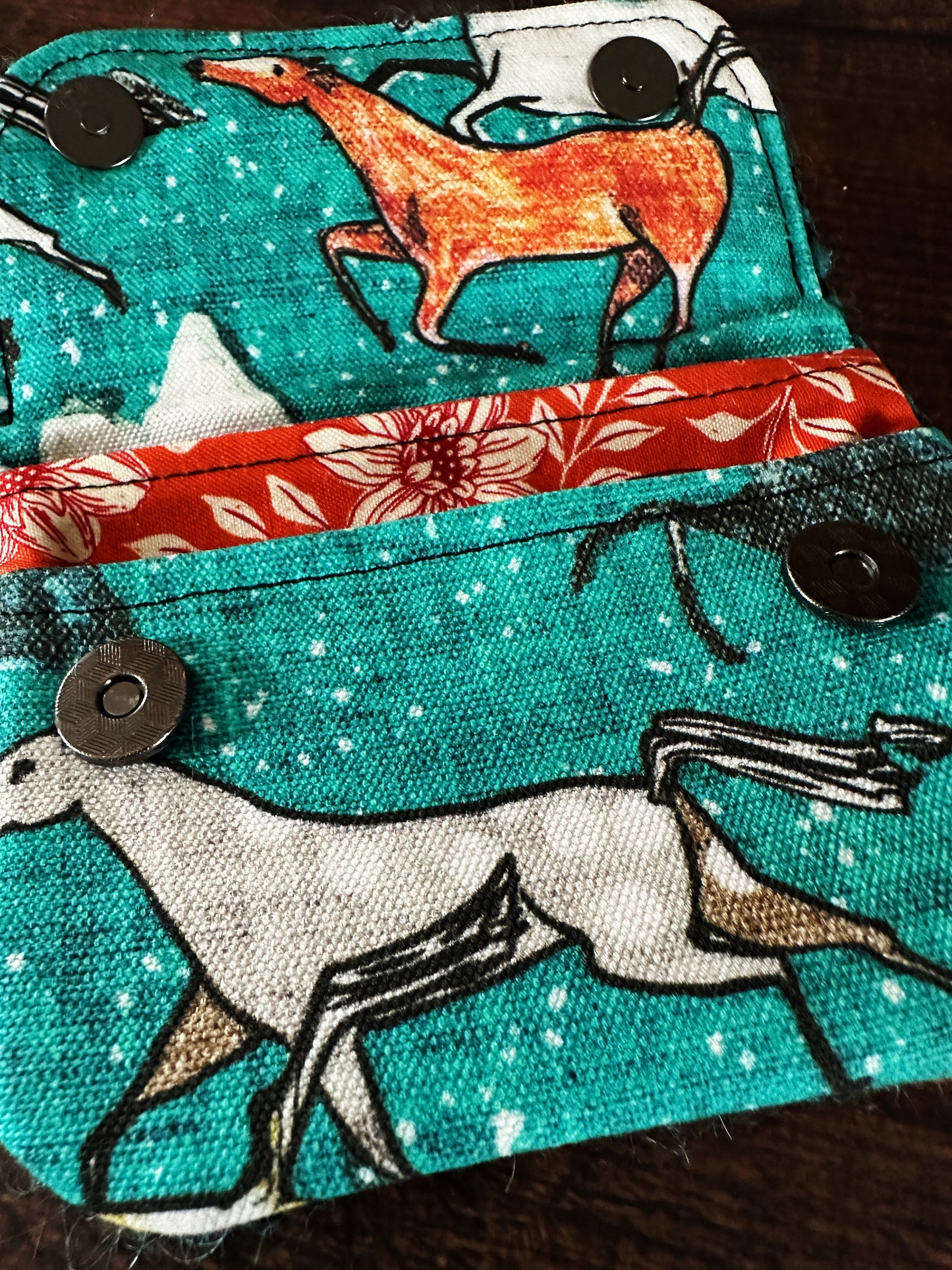 Wild Horses & Woven Wool Simple Card Wallet