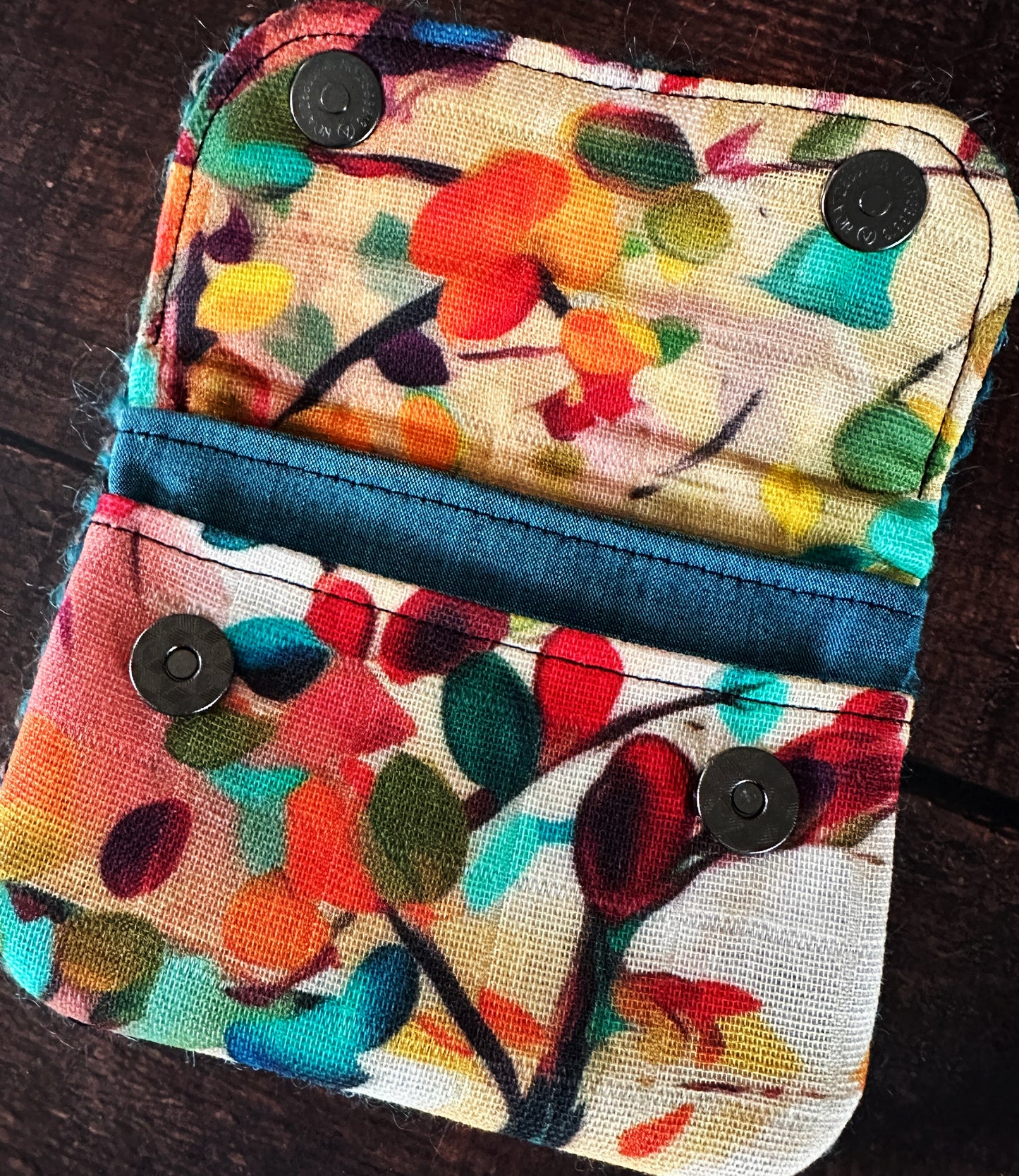 Fall Foliage & Woven Wool Simple Card Wallet