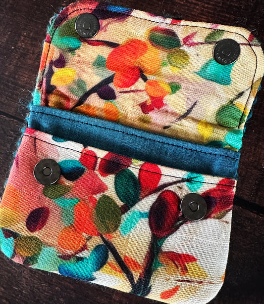Fall Foliage & Woven Wool Simple Card Wallet