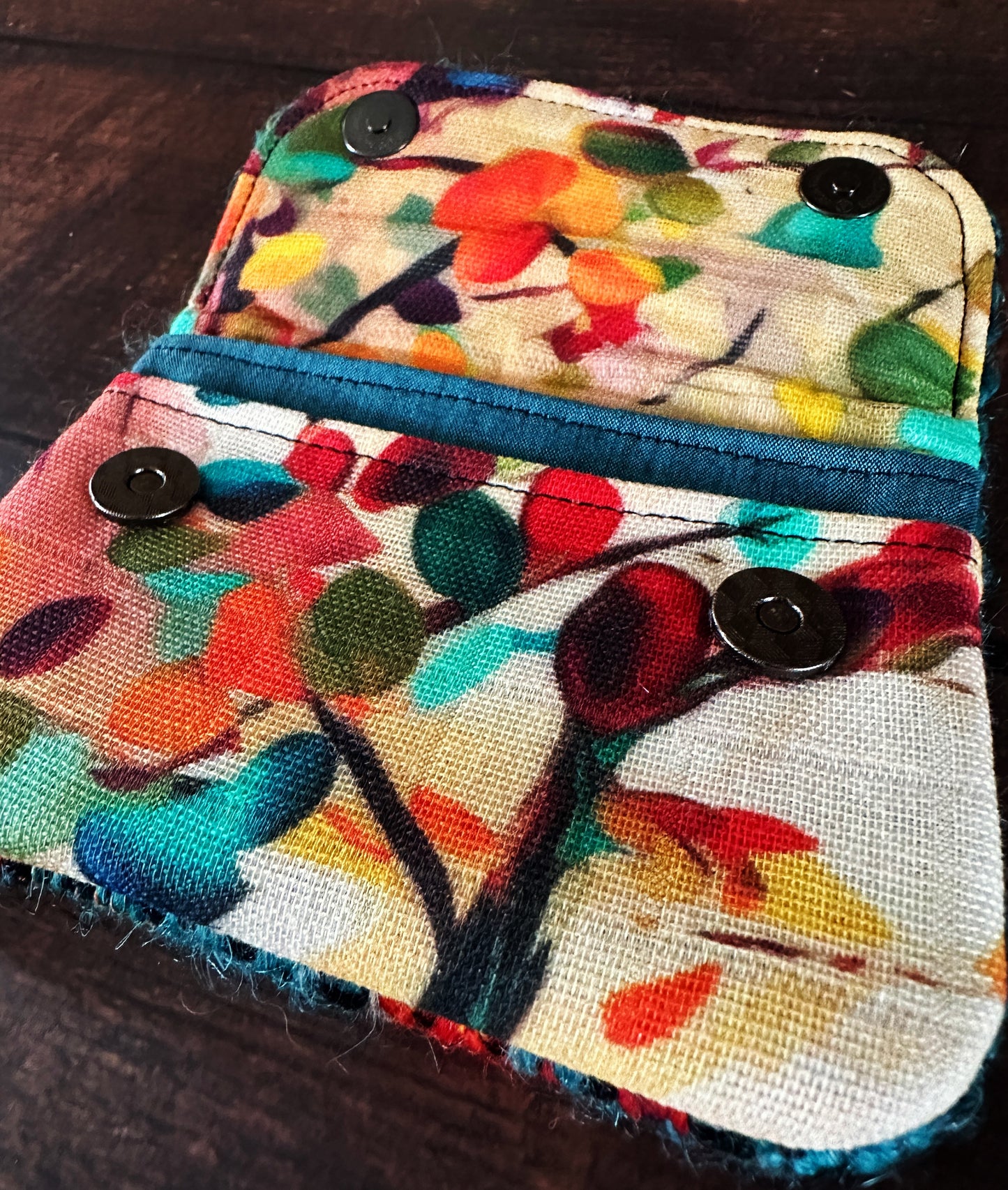 Fall Foliage & Woven Wool Simple Card Wallet