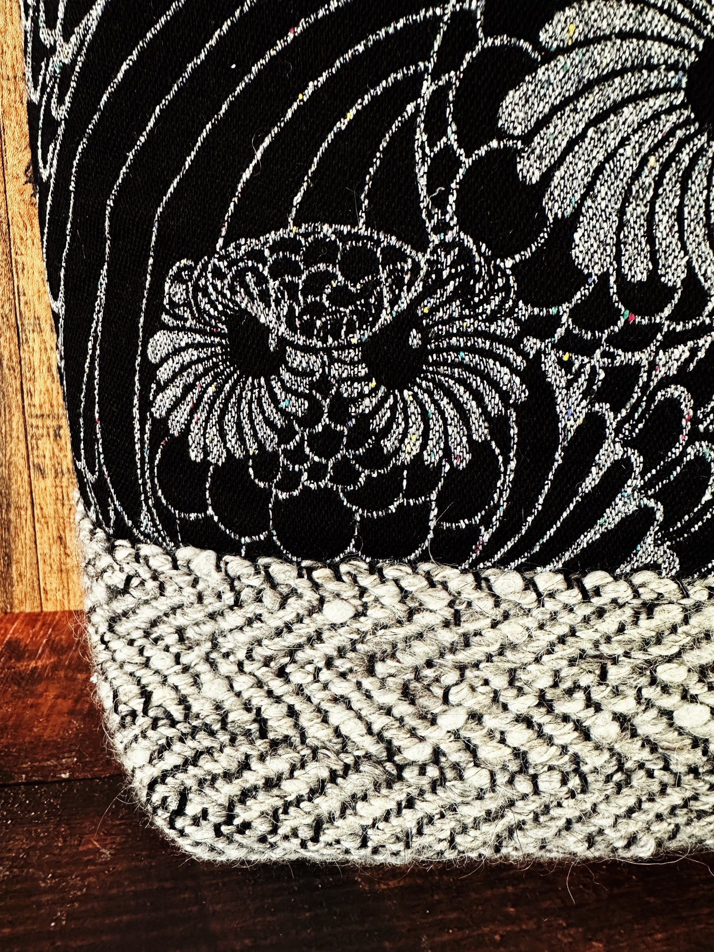 Silver Owls & Woven Wool Large Project Bag