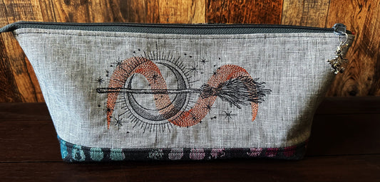 Witches Broom and Autumn Spiders Large Open Wide Spindle Bag